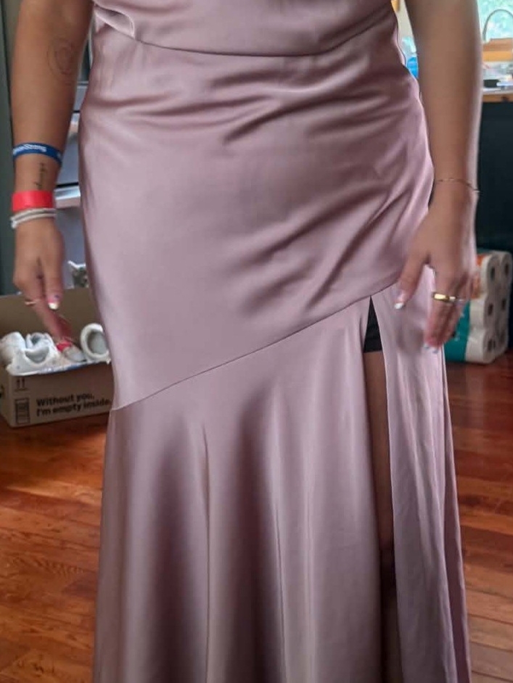 Backless Satin Maxi Dress in Mauve - Elegant Evening Style